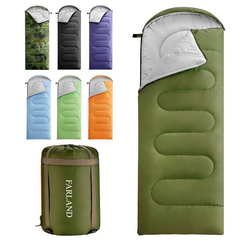 FARLAND Sleeping Bags 30â„‰ for Adults Teens Kids with Compression Sack Portable and Lightweight for 3-4 Season Camping, Hiking,Waterproof, Backpacking and Outdoors - Image 1